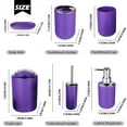 thumbnail image 3 of Djiypn Bathroom Accessories Set 6 Piece Bath Ensemble Includes Soap Dispenser, Toothbrush Holder, Toothbrush Cup, Soap Dish for Decorative Countertop and Housewarming Gift, Purple, 3 of 5