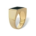 thumbnail image 2 of PalmBeach Jewelry Men's Genuine Black Onyx and Diamond Accent 14k Gold-plated Sterling Silver Polished Rectangular Ring, 2 of 4