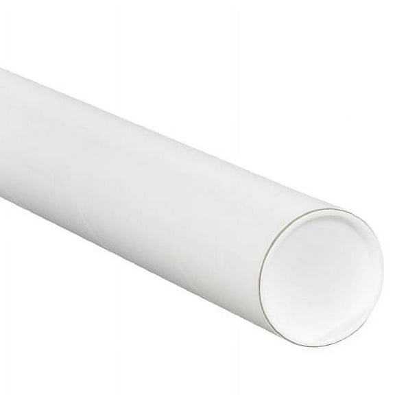 SSBM 24, 0.07 White Mailing Tubes with Caps 3" x 18"