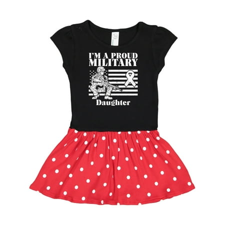 

Inktastic Proud Military Daughter Red Friday Gift Toddler Girl Dress