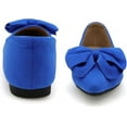 thumbnail image 5 of Comfortable Dress Shoes with Bows Pointy Toe Suede Flat Shoes Blue Size 9.5 Blue (Women's ), 5 of 7