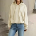 thumbnail image 2 of NMMUED Cute Hoodies, Plain Hoodies, Gym Hoodie, Going Out Tops for Women, Pullover Hoodies, Beige L, 2 of 8