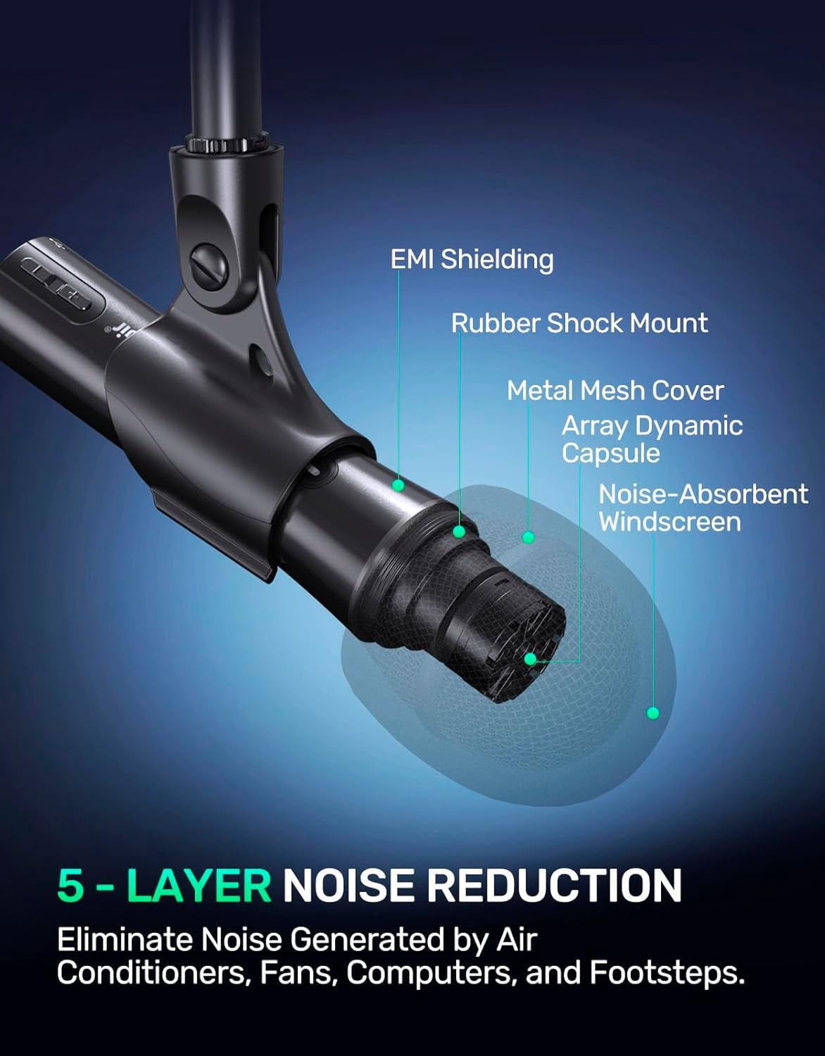 Dynamic Microphone for Audiobook Recording USB XLR Noise Canceling Handheld Mic Kit with Volume Control