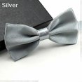 thumbnail image 4 of Renikh Men Classic Solid Color Bowtie Necktie Tuxedo Wedding Party Adjustable Bow Tie, 4 of 5