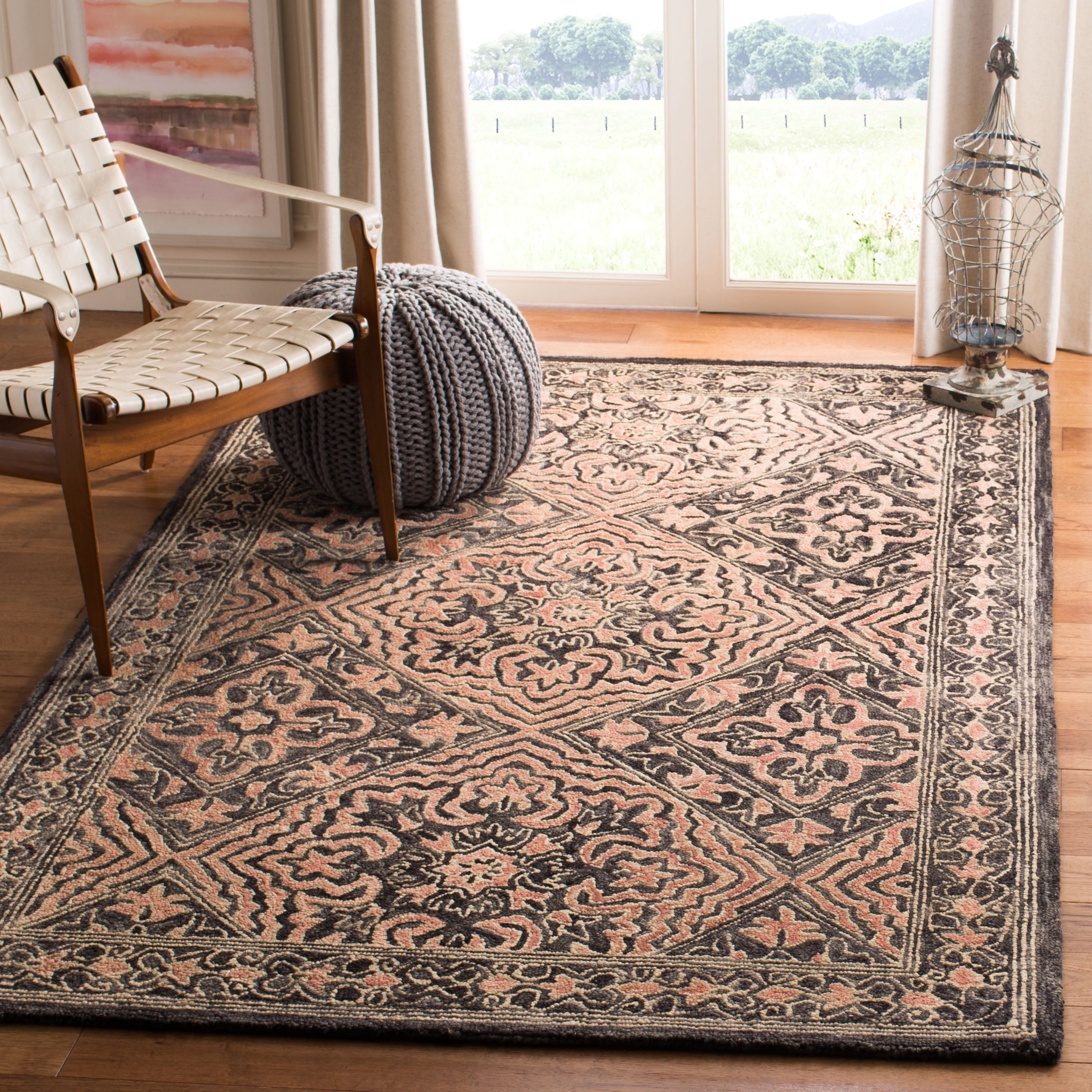 SAFAVIEH Trace Dulcibella Oriental Area Rug, Black/Red, 8' x 10'
