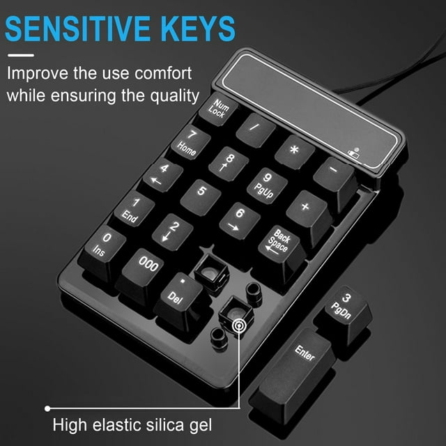 NARABB Bluetooth 4.0 Digital Keyboard Number Num Pad 19 Keys Digital Keyboard Portable For Laptop Notebook Tablets