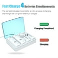 thumbnail image 3 of Battery Charger for Wii & Wii U Remote Controller,4pcs 2800mAh NiMH Rechargeable Battery Packs with 4-in-1 Charging Station for Wii & Wii U Game Remote(Upgrade Version), 3 of 6
