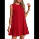 thumbnail image 2 of Vestido Tipo Chaleco Sin Mangas con Cuello Redondo en Color Liso, Rojo, Talla S, 2 of 6