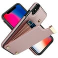 thumbnail image 1 of ELEHOLD Leather Wallet Case for iPhone XS/X,Premium Leather Material with Organ Card Slots Holders Full Body Protection Shockproof Anti-Fingerprint Purse Case,Rosegold, 1 of 7