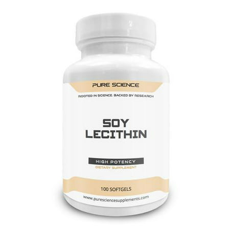 Pure Science Soy Lecithin 1200mg - Improves Brain Function, Promotes Weight Loss, Cardiovascular Health & Liver Health - 100