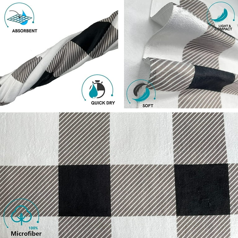 Brown and Black Checkered Towels