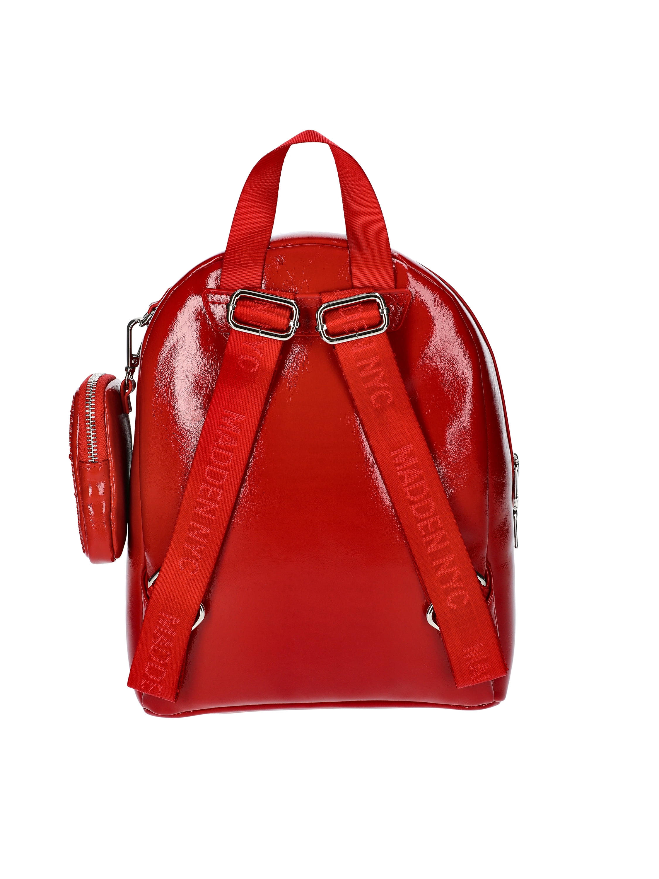 Madden NYC Women's Faux Leather Dome Ring Backpack, Red Wine