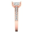 thumbnail image 3 of 1.88 ct Emerald Cut White Sapphire 3 Stone 14K Rose Gold Womens Engagement Ring, 3 of 5