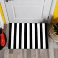 thumbnail image 2 of Black and White Striped Area Rug, Washable Indoor Outdoor Rug for Front Door, Entryway Patio Mat, Farmhouse Front Porch Decor, Low Profile Doormat for Kitchen, 2 of 7