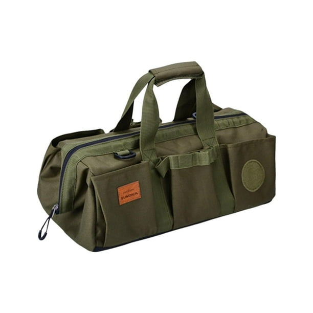 Bolsa de almacenamiento para estacas de tienda, bolso de mano para clavos de tienda, bolsa organizadora para artículos de camping Verde