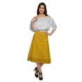 thumbnail image 2 of Moomaya Solid Cotton Skirts For Women Button Down A-Line Knee Length Skirts, 2 of 5