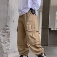 thumbnail image 2 of Gyexs Boys Cargo Jogger Pants Baggy Elastic Waist Pants with Pockets Casual Comfortable Streetwear, 2 of 4