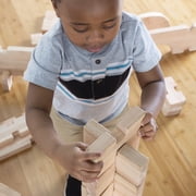 Guidecraft Guidecraft Notch Blocks Set 89 Piece Set: Natural Wooden Stacking Blocks, Educational Montessori Toy for Kids, Indoor/Outdoor Block Play System