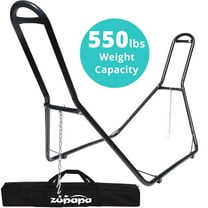 Zupapa 2 Person Steel Hammock Stand 550 lb Capacity, Portable Hammock Frame Stand Heavy Duty for 9 to 14Feet Hammocks, Carry Bag Included, Black