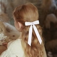 thumbnail image 6 of White Velvet Hair Bows 2 Sizes Long and Basic Hair Bow Set for Toddler Girls Long Ponytail Knot Bows Alligator Clip Hair Accessories for Little Girls,3PCS, 6 of 6