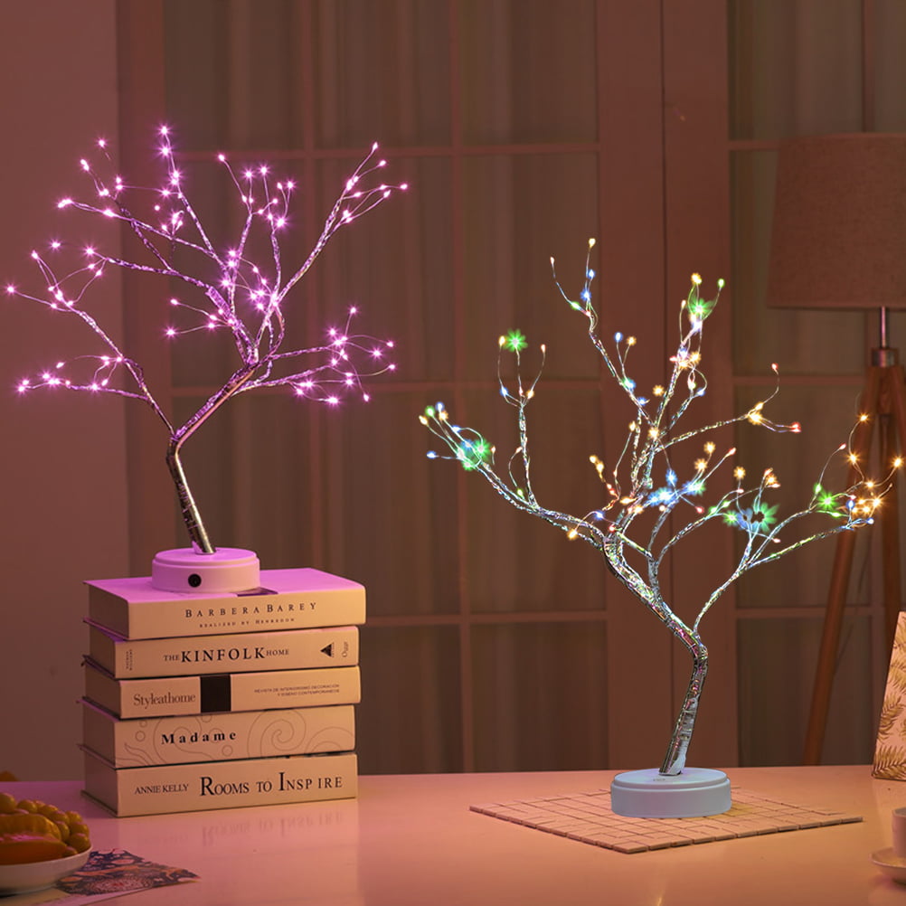 32x LED Light Pink Flower Bonsai Tree Decoration Lamp w/ Stand & 16ft Cord 