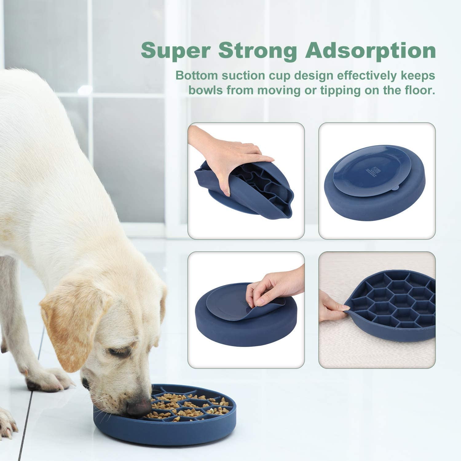 Dog Bowls Non Slip Slow Feed Dog Bowl with Suction Cup Easy Cleaning Slow Feeder Dog Bowls for Large Dogs Eco Friendly Silicone Slow Feeder Dog Bowl Anti Gobble Dog Slow Feeder Bowl Walmart