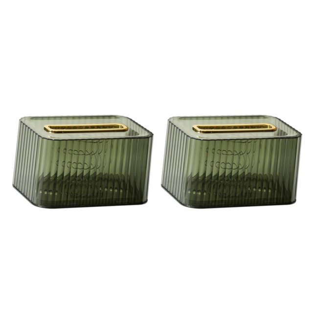 Ounissouiy Box Rounded Edge Dispenser Dormitory Bathroom for Organizer verde transparente 2Conjunto