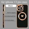 thumbnail image 2 of Magnetic Case for iPhone 13 Pro Max Case for Women Men [ Compatible with MagSafe ], Cute Love Heart Soft Back Cover Raised Full Camera Lens Protection Phone Case (6.7") - Black, 2 of 12