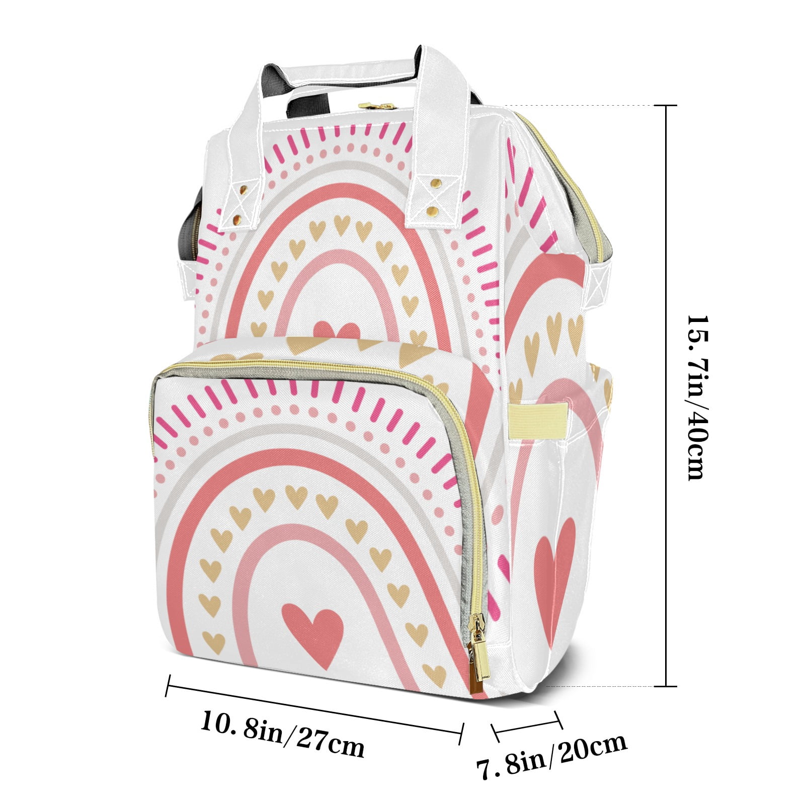 Rainbow Diaper Backpack – Large Capacity, Insulated Baby Bottle Pocket, Multifunctional Mommy Bag for Boys & Girls