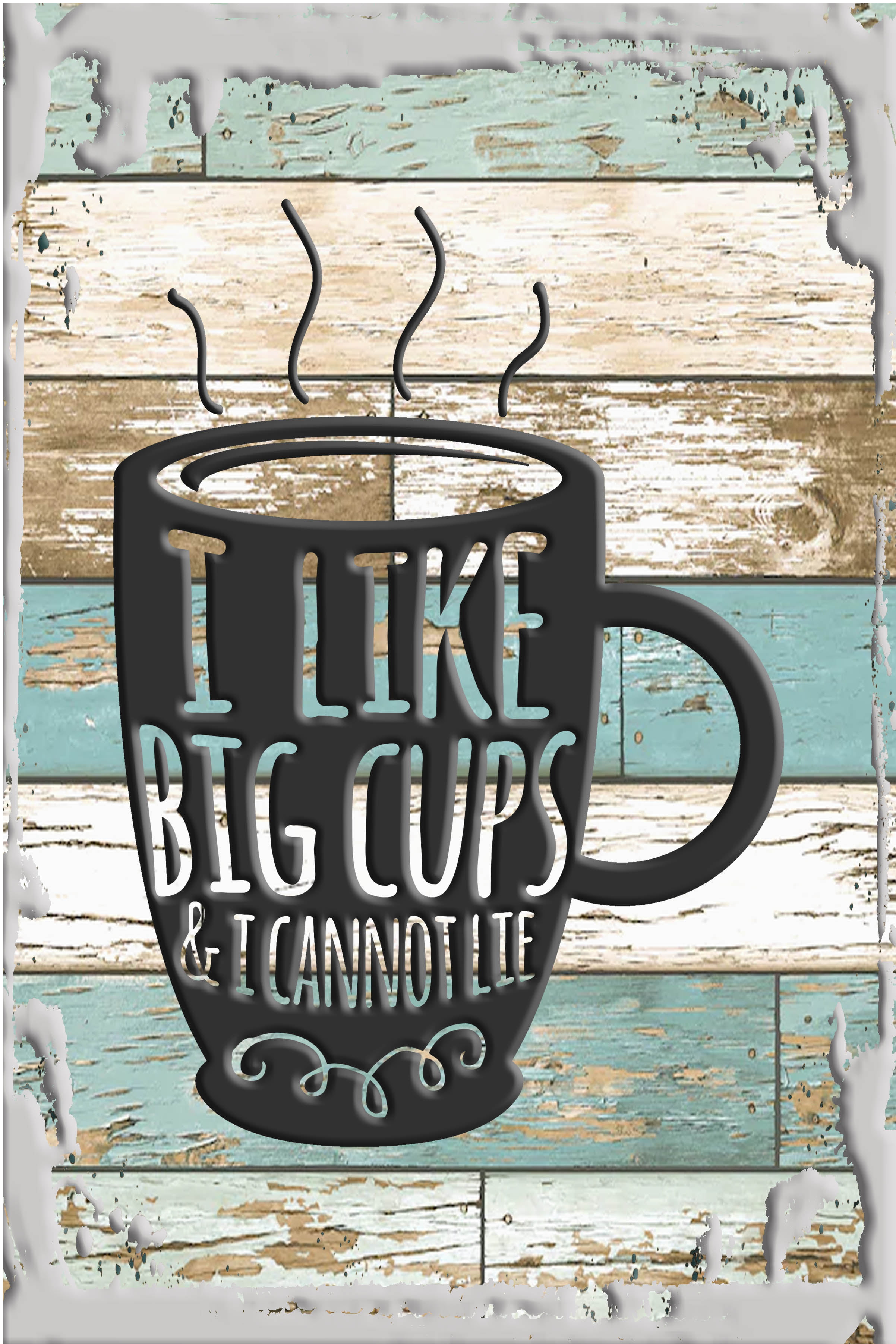 Digital Download Print I Like Big Cups and I Cannot Lie Gift For Caffeine Lover A4 Coffee Wall Art Song Lyric Spoof Kitchen Home Decor