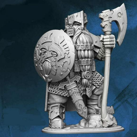 Barthum The Mighty Dwarven Warrior Figure Kit 28mm Heroic Scale Miniature Unpainted First Legion
