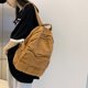 thumbnail image 4 of (Doblado Por La Mitad) Mochila Retro Color Sólido para Estudiantes Universitarios Secundaria Y Preparatoria Ins Mochila Lona Lavada Harajuku 8676 Caqui, 4 of 9