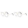 thumbnail image 3 of Minnieouse Gafas para miopía con montura antiazul, gafas cuadradas transparentes para ordenador, gafas graduadas para lectura de estudiantes Marco de oro negro Luz plana anti-azul 2piezas, 3 of 6