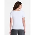 thumbnail image 4 of Time and Tru Women's Ribbed Scoop Neck Tee with Short Sleeves, Sizes XS-XXXL, 4 of 6
