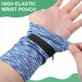 thumbnail image 5 of Wrist Pouch 6"x 4", Wrist Wallet Sports Wristband Wallet with Zipper Pocket for Running (Black/Gray, 2 Pcs), 5 of 6