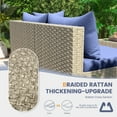 thumbnail image 3 of UDPATIO 9 Pieces Outdoor Patio Furniture Set with 44" Fire Pit Table, Outdoor Wicker Patio Conversation Set with Cushions for Backyard, Porch, Garden(Haze Blue), 3 of 7
