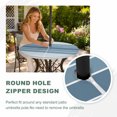 thumbnail image 4 of Round Outdoor Tablecloth with Umbrella Hole and Zipper, Blue Ombre Stripe Tablecloth with Elastic Waterproof, Farmhouse Striped Gradient Patio Table Covers for 45" - 54" Picnic Pool Tables, 4 of 9