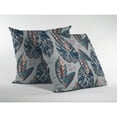 thumbnail image 2 of Tropics Throw Pillow in Dark Blue on Gray 16x16, 2 of 5