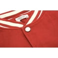 thumbnail image 2 of COOFANDY Men's Varsity Letterman Jackets Red Baseball Coats Lightweight Bomber Jacket Button Down Jacket, 2 of 9