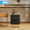 thumbnail image 5 of AINUO 2 Pack Automatic Touchless Bathroom Trash Can with Lid, 2.5 Gal Motion Sensor Garbage Bin, Black with Gold Legs for Bedroom, Office, Kitchen & Living Room, 5 of 7