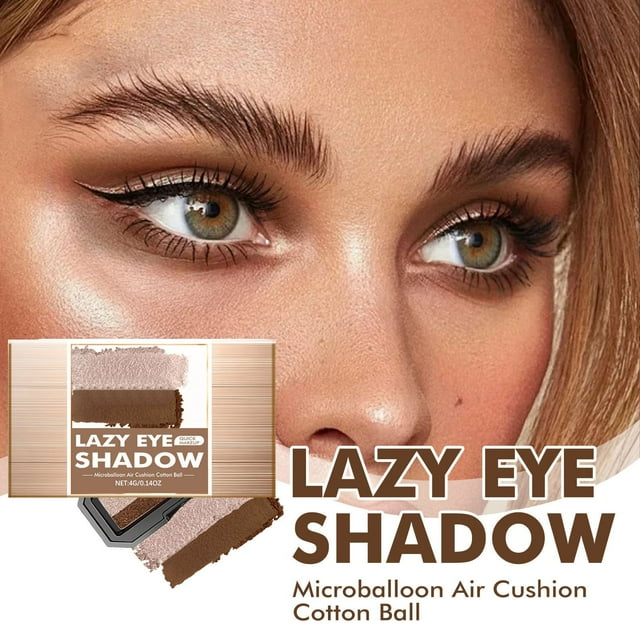 Fiudx Sombra de Ojos En Cojín, Tono Champán Altamente Pigmentado, Barra de Color de Larga Duración, Diseño 2 En 1 con Brocha de Esponja Suave, Aplicación Rápida para Looks Cotidianos, Perfecta para P
