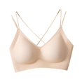 thumbnail image 1 of Sujetador para mujer, sujetador elevador con cuello en V, Bralettes, sujetador para dormir, suave, transpirable, todos los días Beige, 1 of 8