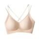 thumbnail image 1 of Bralettes con relleno Camiseta Sujetador Bralettes con cuello en V Sujetadores suaves sin aros Sujetador diario Beige, 1 of 8