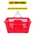 thumbnail image 3 of VEVOR Shopping Basket Store Baskets 21L Capacity 16.9"L with Handle 12Pcs Red, 3 of 9