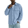 thumbnail image 1 of Top Abrigo Hombres Color Sólido Manga Larga Botón Cuello Moda Casual Verano Al Aire Libre Diario, 1 of 7