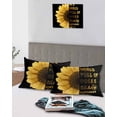 thumbnail image 4 of Yellow Sunflowers Queen Pillow Cases Set of 2 - Microfiber Bed Throw Pillow Covers, Floral Rustic Abstract Black Decorative Lumbar Pillow Cover with Envelope Closure for Sofa/Travel 20"x30", 4 of 6