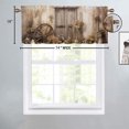 thumbnail image 4 of Brown Barn Door Curtain Valances for Kitchen Windows Western Country Retro Rural Rustic Farmhouse Rod Pocket Window Valance for Living Room Bathroom Bedroom Kitchen 54 by 18 in, 2 Panel, 4 of 6