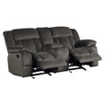 thumbnail image 4 of Pemberly Row Microfiber Double Glider Reclining Love Seat in Chocolate, 4 of 11