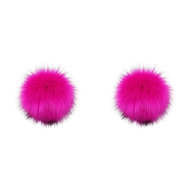(2-Pack) Rinsvye Diy Knitting Hats Accessires-Faux N Apparel Fake Fur Pom 192025 Winter Coat Ball with Press Button