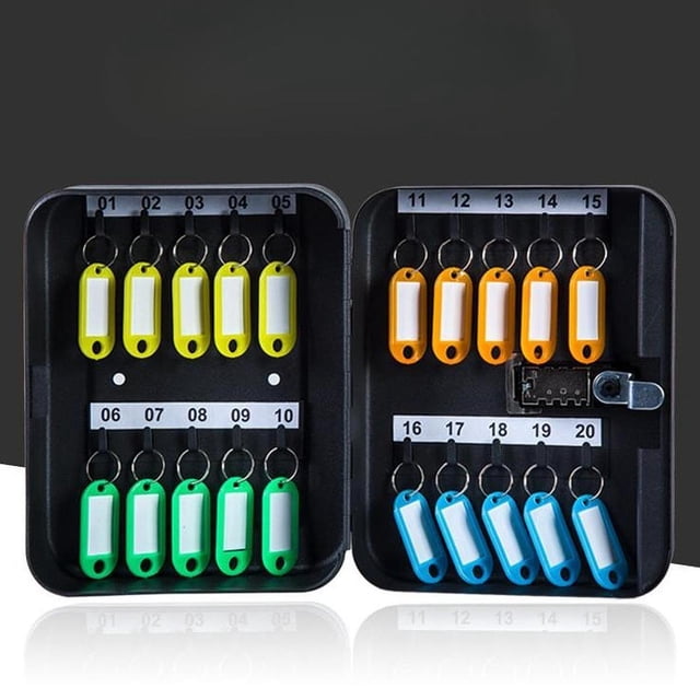 Caja de seguridad para guardar llaves con código Gabinete para llaves con cerradura Oficina de alquiler de automóviles Gestión de llaves de servicios 20 tarjetas clave